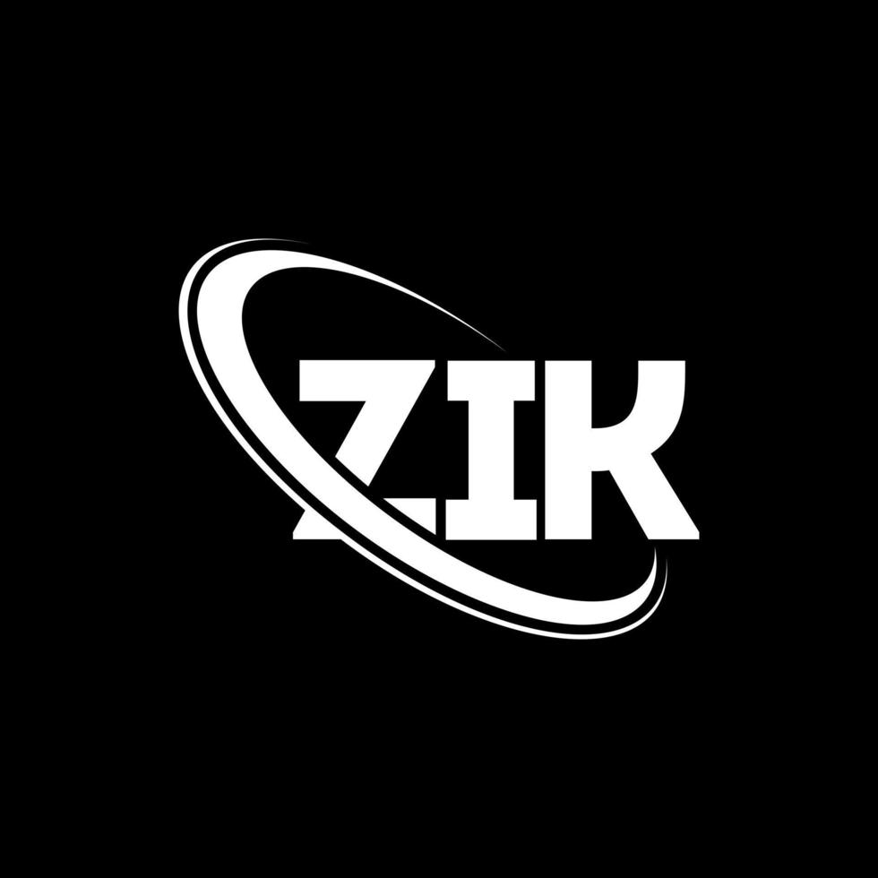 ZIK logo. ZIK letter. ZIK letter logo design. Initials ZIK logo linked with circle and uppercase monogram logo. ZIK typography for technology, business and real estate brand. vector