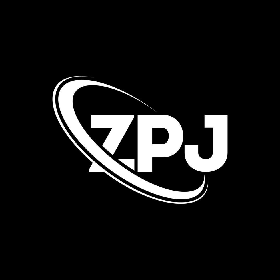 logotipo de zpj. letra zpj. diseño del logotipo de la letra zpj. logotipo de iniciales zpj vinculado con círculo y logotipo de monograma en mayúsculas. tipografía zpj para tecnología, negocios y marca inmobiliaria. vector