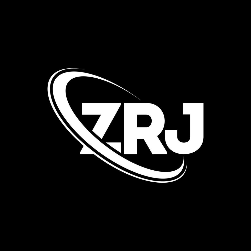 logotipo de zrj. letra zrj. diseño del logotipo de la letra zrj. logotipo de iniciales zrj vinculado con círculo y logotipo de monograma en mayúsculas. tipografía zrj para tecnología, negocios y marca inmobiliaria. vector