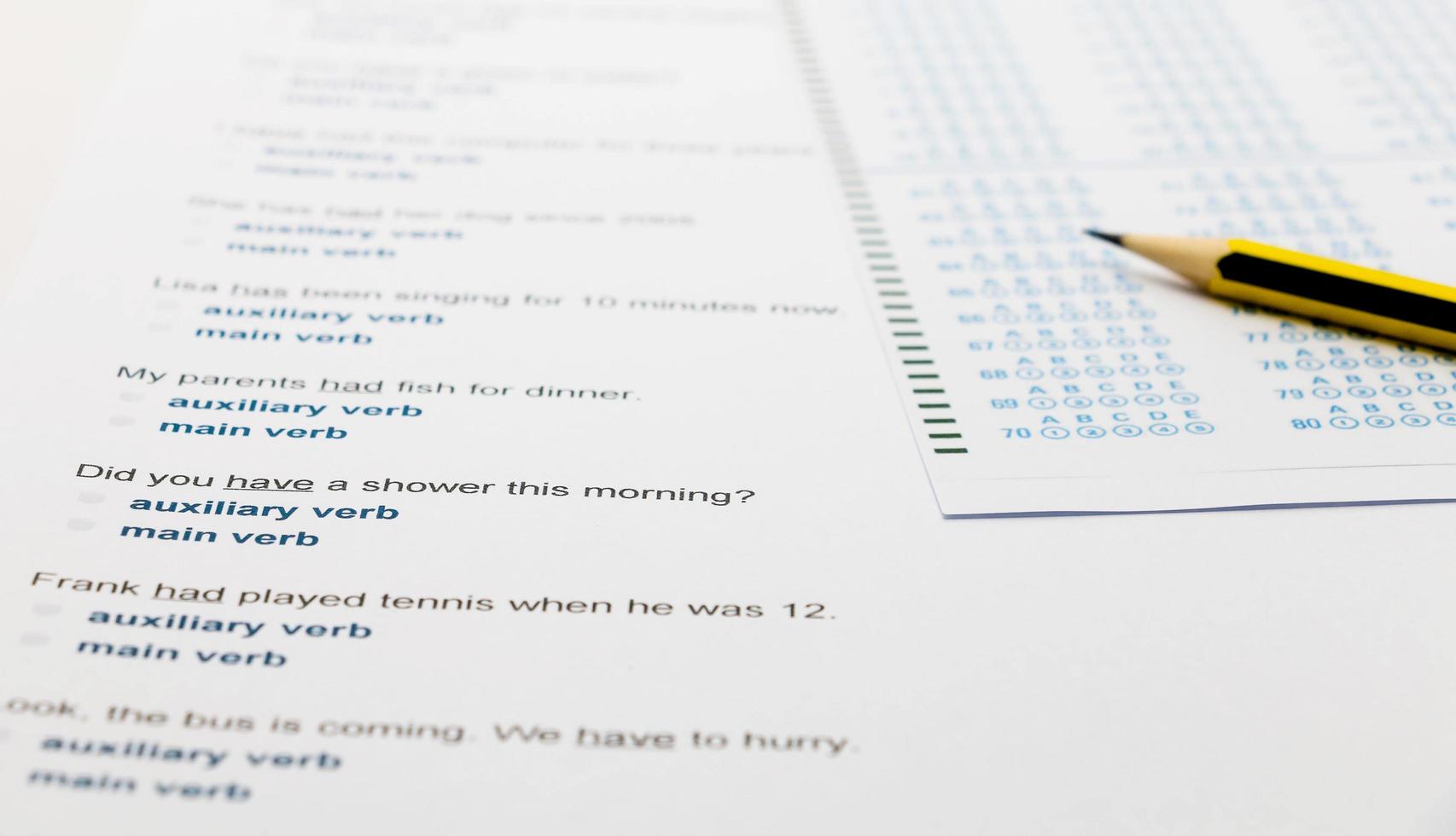 questions and answer sheet photo