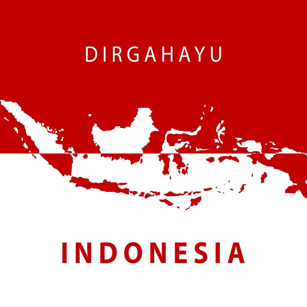 texto dirgahayu indonesia e indonesia símbolo saludo con fondo rojo y blanco vector