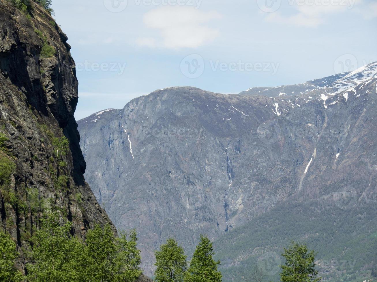 flam y el aurlandsfjord en noruega foto