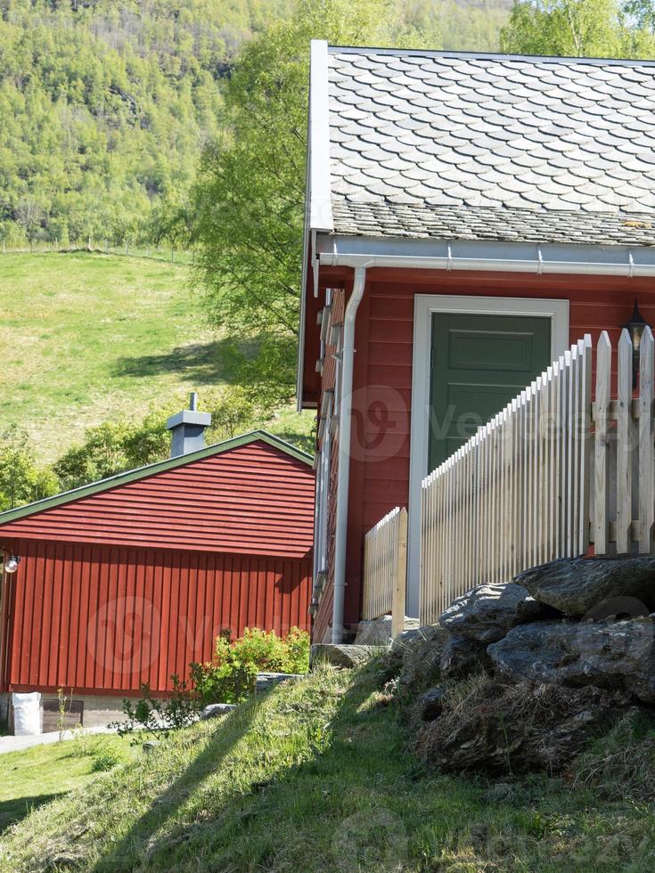 Flam and the aurlandsfjord in norway photo