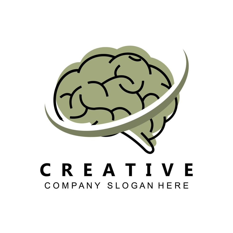 simple brain icon design vector