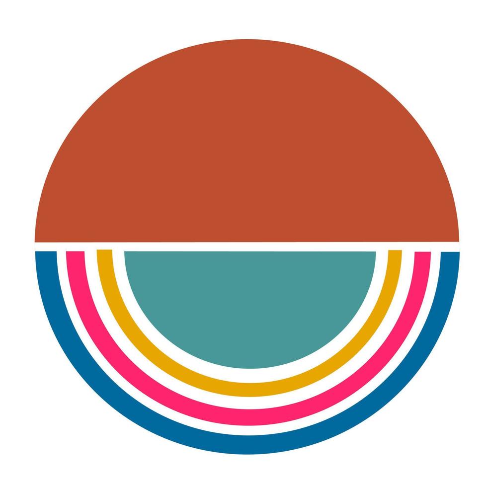 Aesthetic geometric retro shape vector