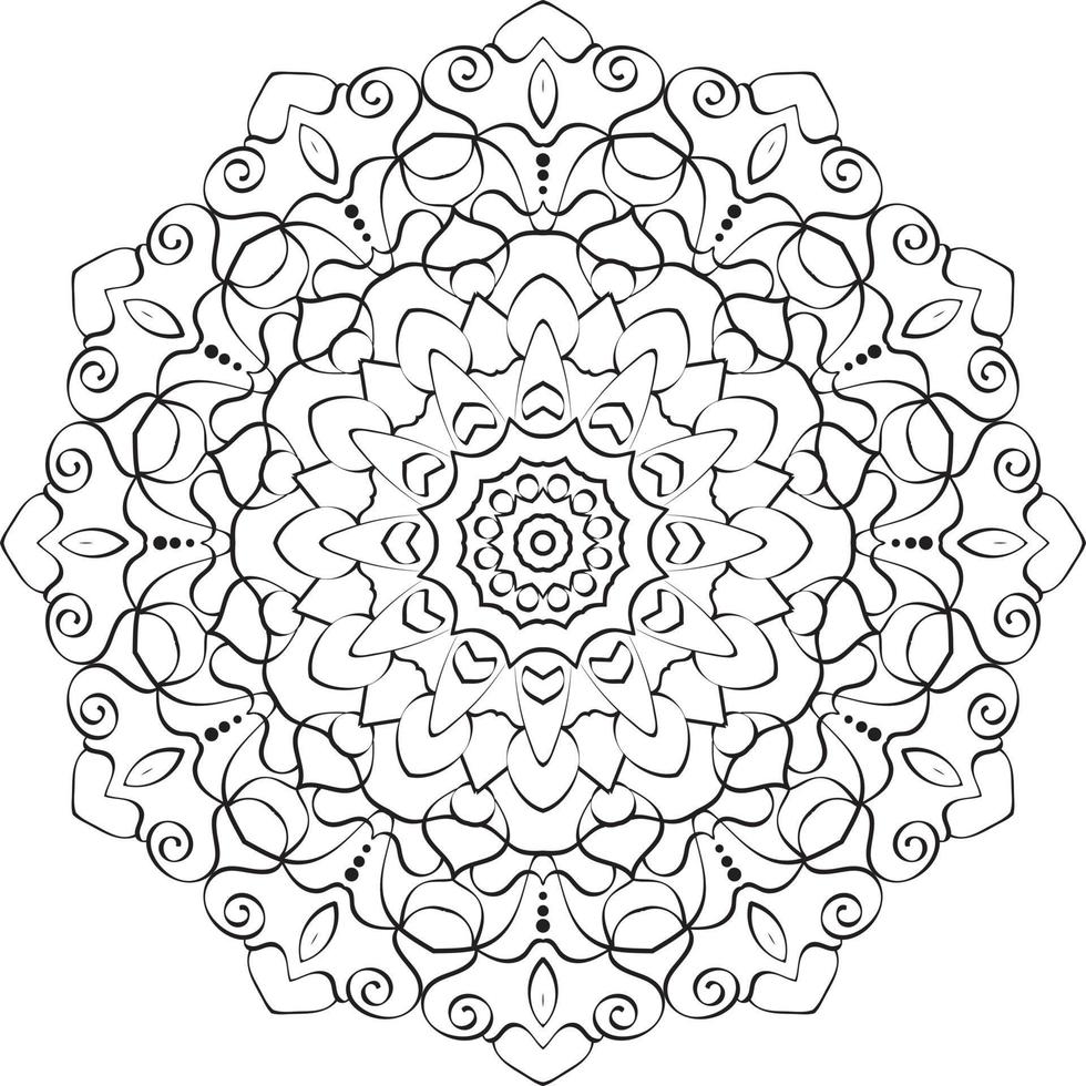 Mandala pattern design with hand drawn Free Vector. Decorative ornament in ethnic oriental style. stock illustration. vector