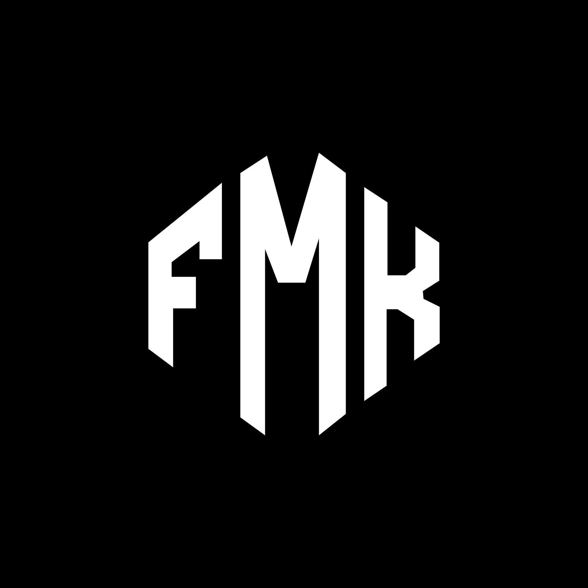 FMK letter logo design with polygon shape. FMK polygon and cube shape