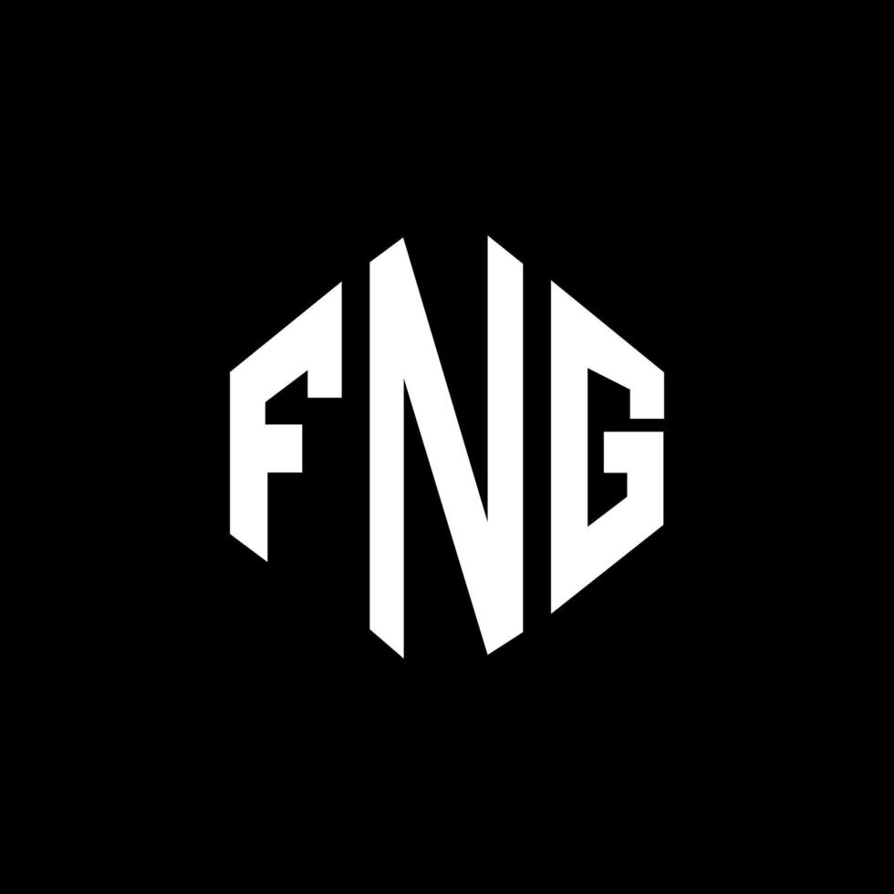 FNG letter logo design with polygon shape. FNG polygon and cube shape logo design. FNG hexagon vector logo template white and black colors. FNG monogram, business and real estate logo.