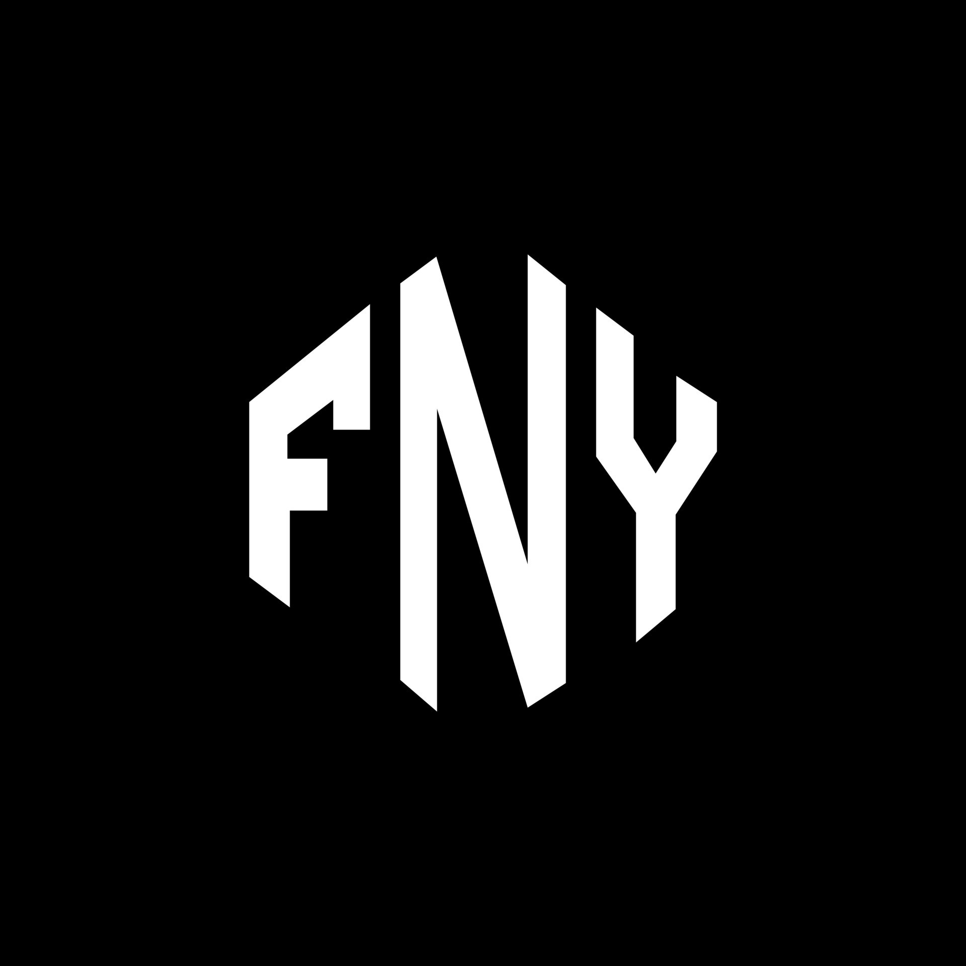 diseño de logotipo de letra fny con forma de polígono. fny polígono y