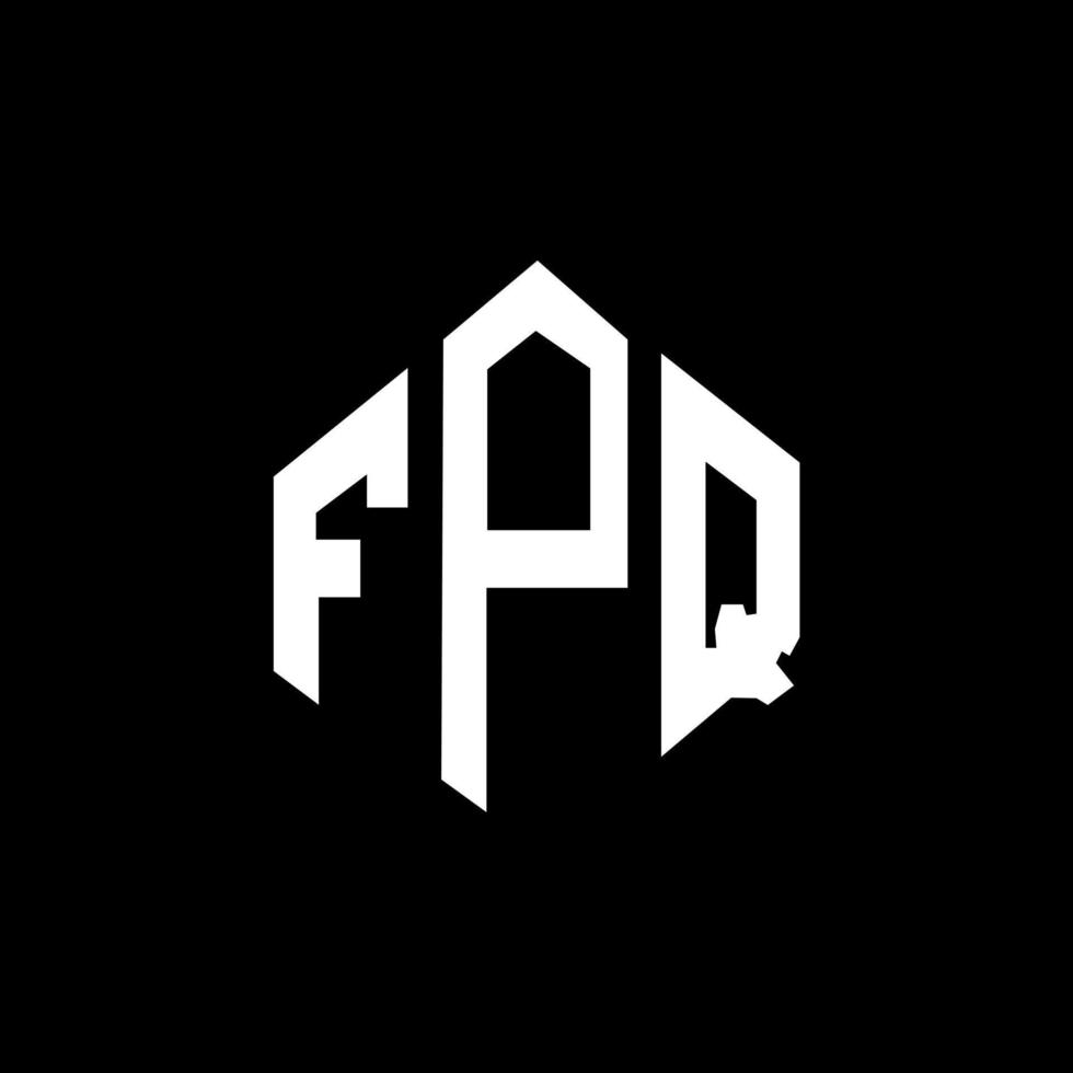 diseño de logotipo de letra fpq con forma de polígono. fpq polígono y diseño de logotipo en forma de cubo. plantilla de logotipo vectorial hexagonal fpq colores blanco y negro. monograma fpq, logotipo empresarial y inmobiliario. vector