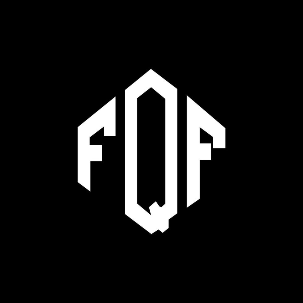 FQF letter logo design with polygon shape. FQF polygon and cube shape logo design. FQF hexagon vector logo template white and black colors. FQF monogram, business and real estate logo.