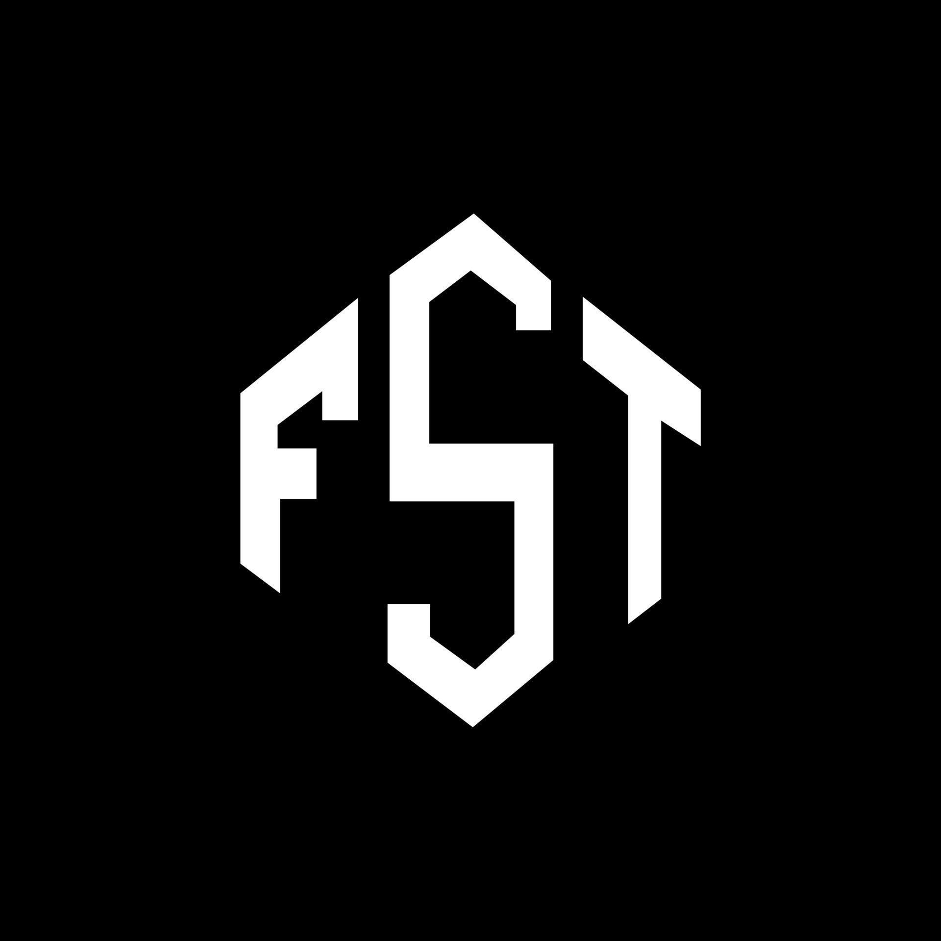 FST letter logo design with polygon shape FST polygon and cube shape FST letter logo design with polygon shape FST polygon and cube shape