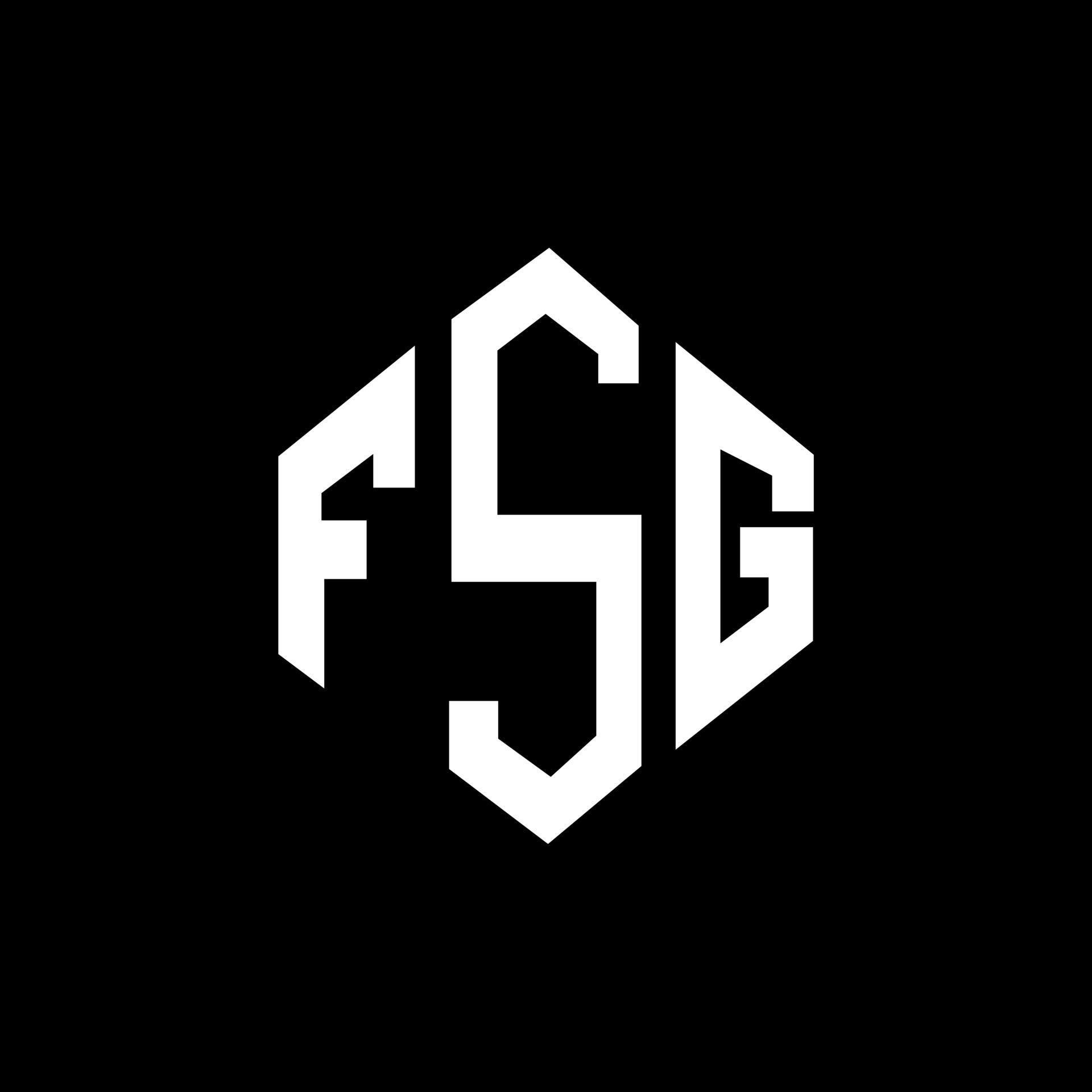 diseño de logotipo de letra fsg con forma de polígono. fsg polígono y ...