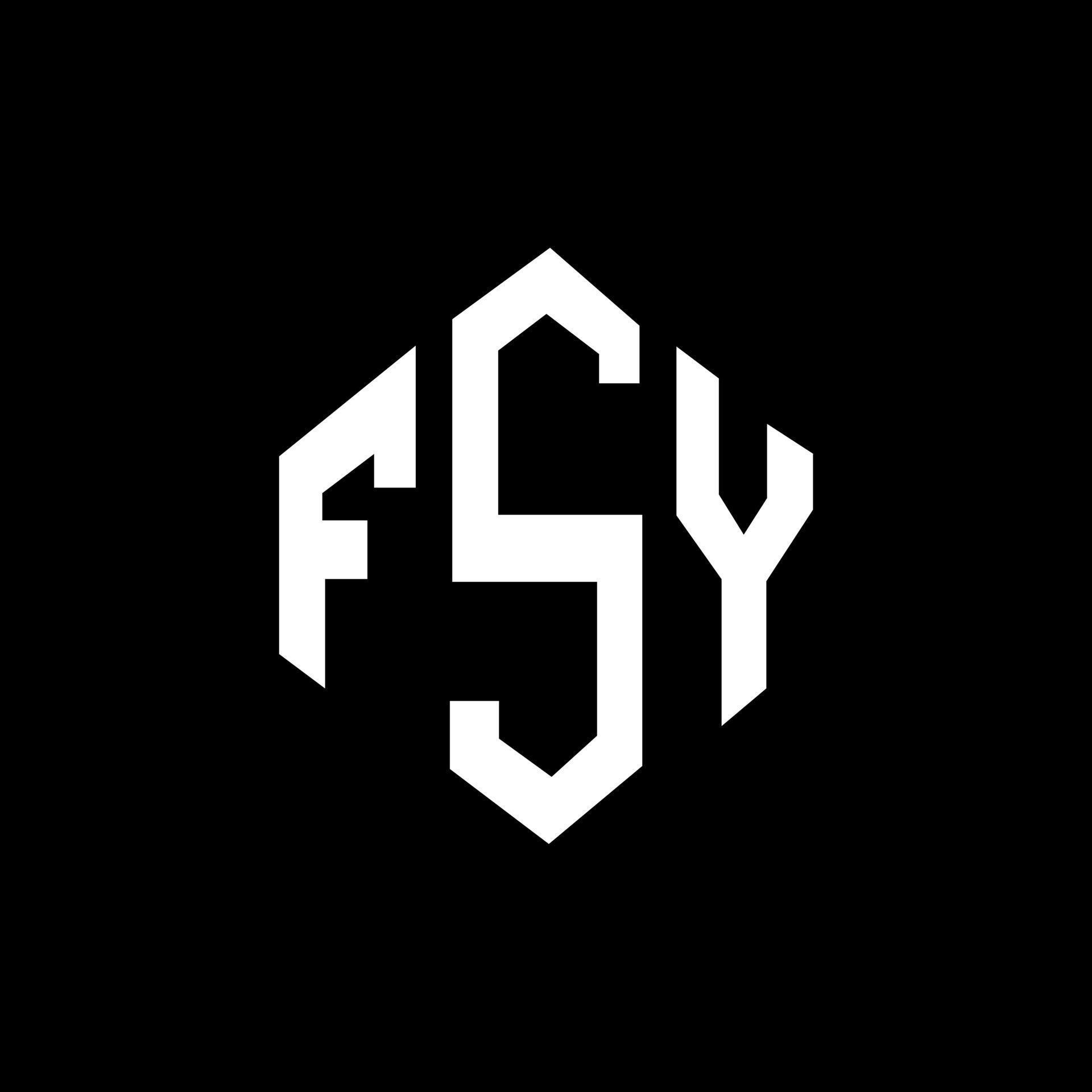 FSY letter logo design with polygon shape. FSY polygon and cube shape