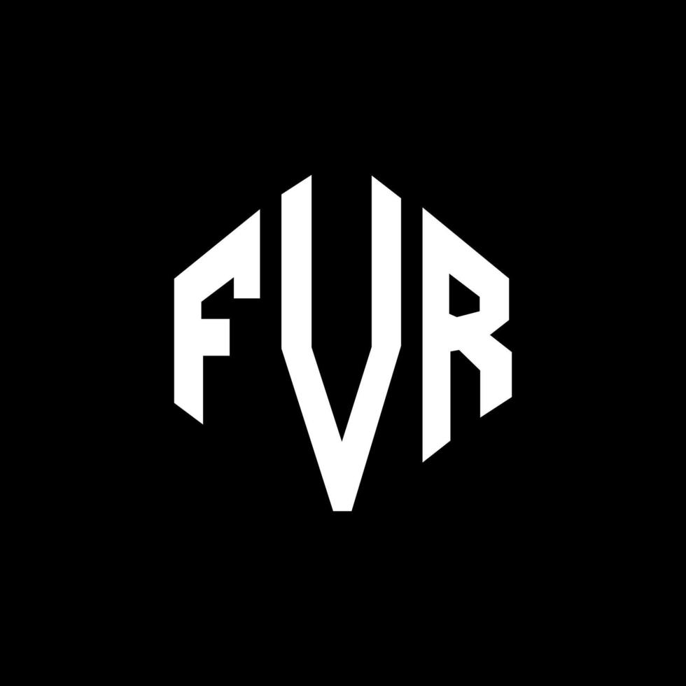 FVR letter logo design with polygon shape. FVR polygon and cube shape logo design. FVR hexagon vector logo template white and black colors. FVR monogram, business and real estate logo.