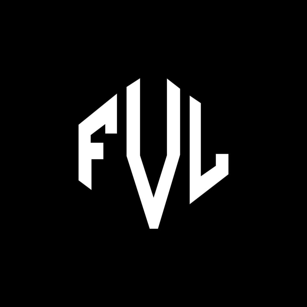 FVL letter logo design with polygon shape. FVL polygon and cube shape logo design. FVL hexagon vector logo template white and black colors. FVL monogram, business and real estate logo.