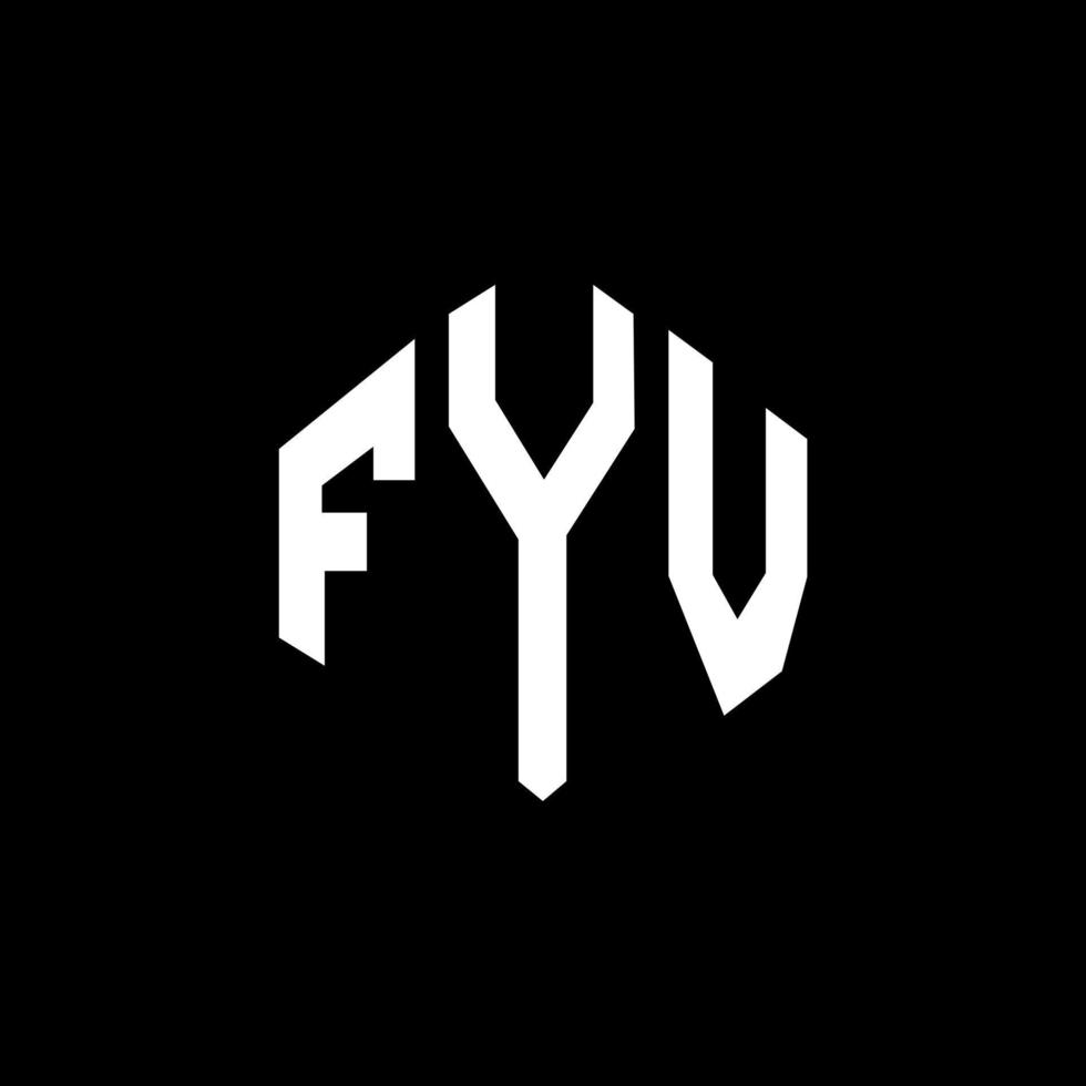 diseño de logotipo de letra fyv con forma de polígono. diseño de logotipo en forma de cubo y polígono fyv. fyv hexágono vector logo plantilla colores blanco y negro. monograma fyv, logotipo comercial y inmobiliario.