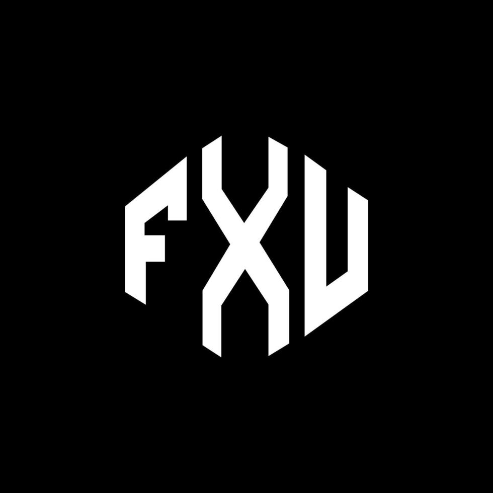 diseño de logotipo de letra fxu con forma de polígono. fxu polígono y diseño de logotipo en forma de cubo. fxu hexágono vector logo plantilla colores blanco y negro. Monograma fxu, logotipo empresarial y inmobiliario.