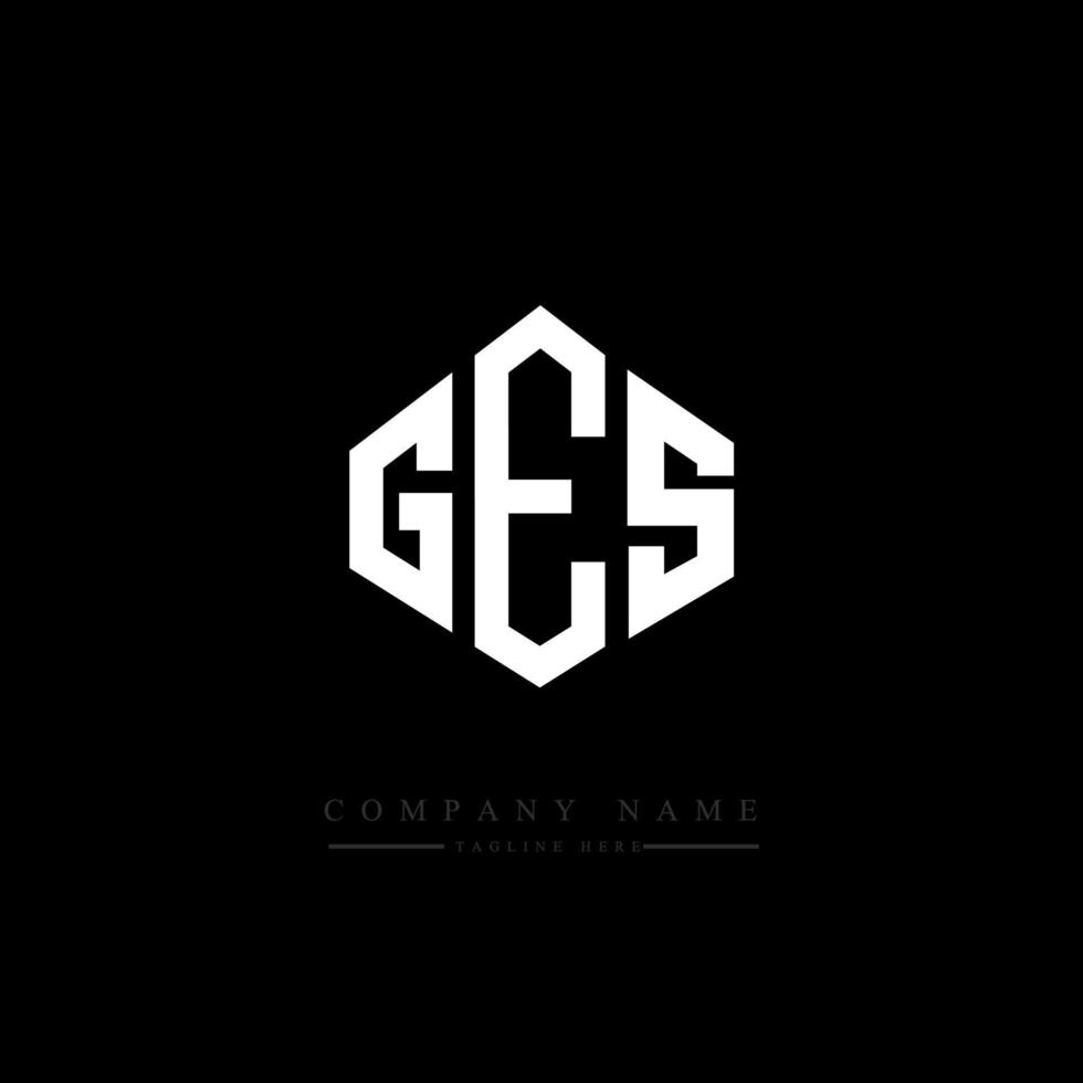 GES letter logo design with polygon shape. GES polygon and cube shape logo design. GES hexagon vector logo template white and black colors. GES monogram, business and real estate logo.