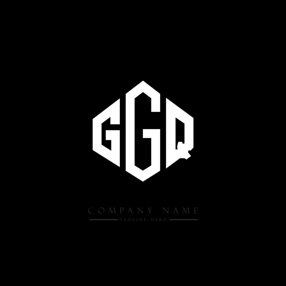 GGQ letter logo design with polygon shape. GGQ polygon and cube shape logo design. GGQ hexagon vector logo template white and black colors. GGQ monogram, business and real estate logo.