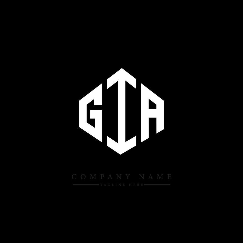 GIA letter logo design with polygon shape. GIA polygon and cube shape logo design. GIA hexagon vector logo template white and black colors. GIA monogram, business and real estate logo.