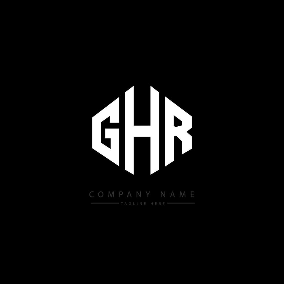 GHR letter logo design with polygon shape. GHR polygon and cube shape logo design. GHR hexagon vector logo template white and black colors. GHR monogram, business and real estate logo.