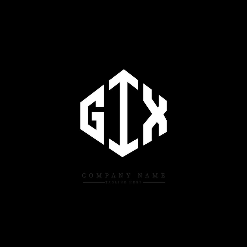 GIX letter logo design with polygon shape. GIX polygon and cube shape logo design. GIX hexagon vector logo template white and black colors. GIX monogram, business and real estate logo.