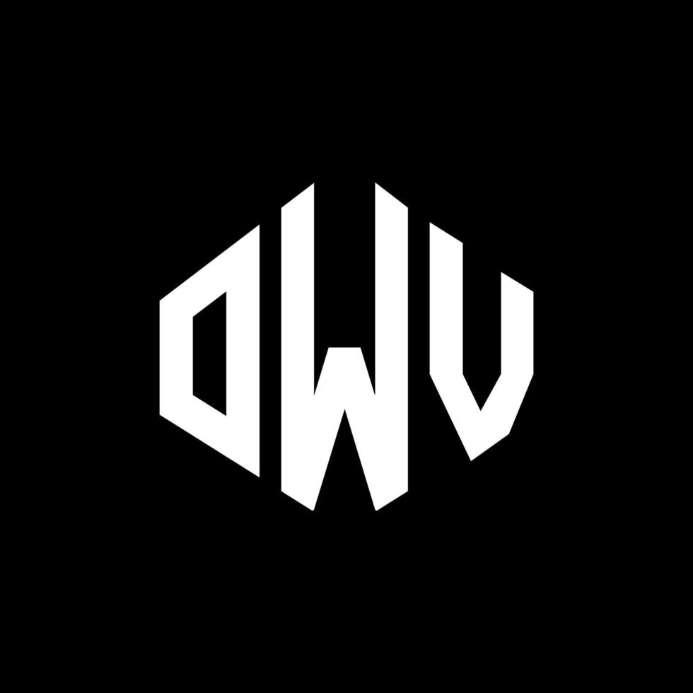 diseño de logotipo de letra owv con forma de polígono. diseño de logotipo en forma de cubo y polígono owv. owv hexágono vector logo plantilla colores blanco y negro. monograma owv, logotipo empresarial y inmobiliario.