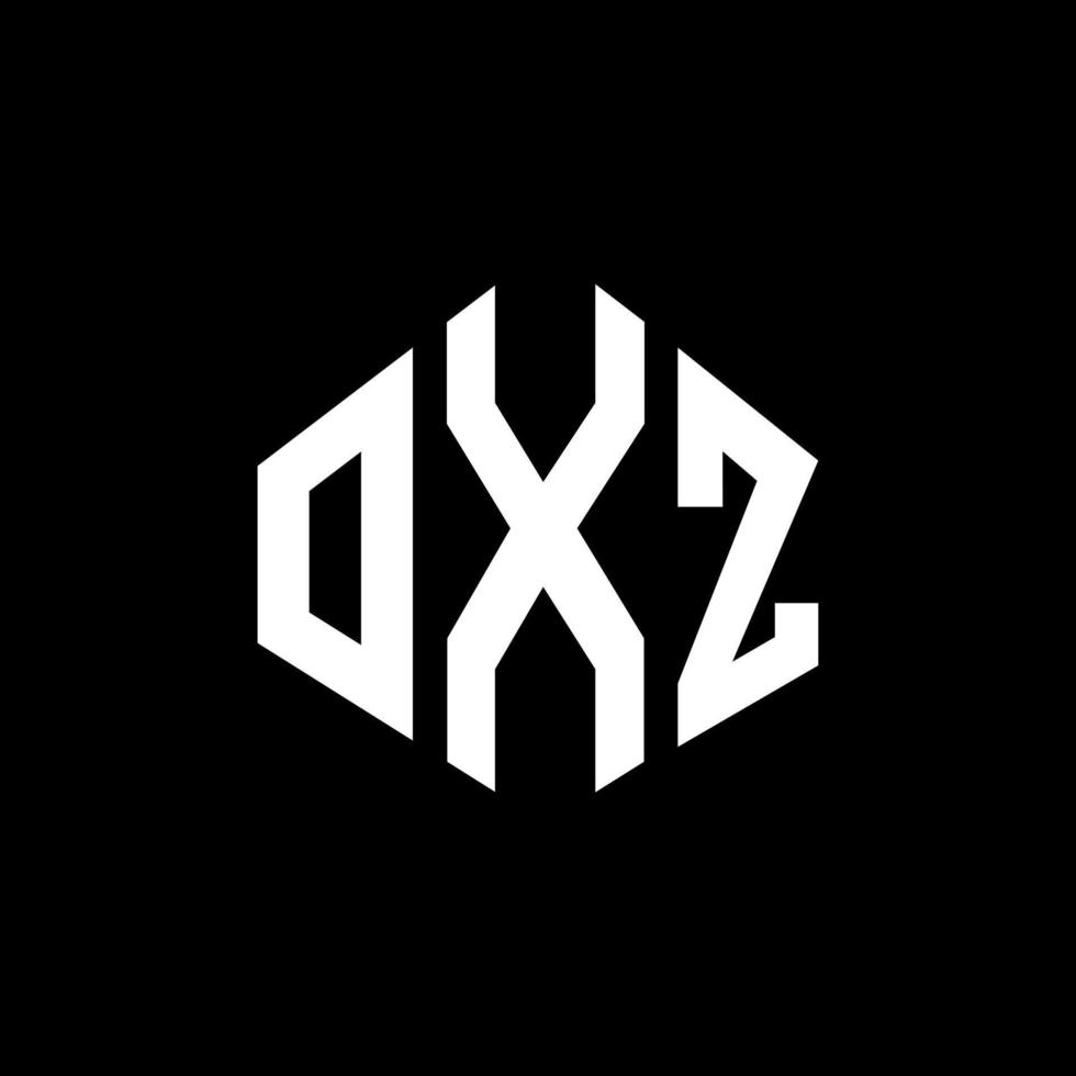 OXZ letter logo design with polygon shape. OXZ polygon and cube shape logo design. OXZ hexagon vector logo template white and black colors. OXZ monogram, business and real estate logo.