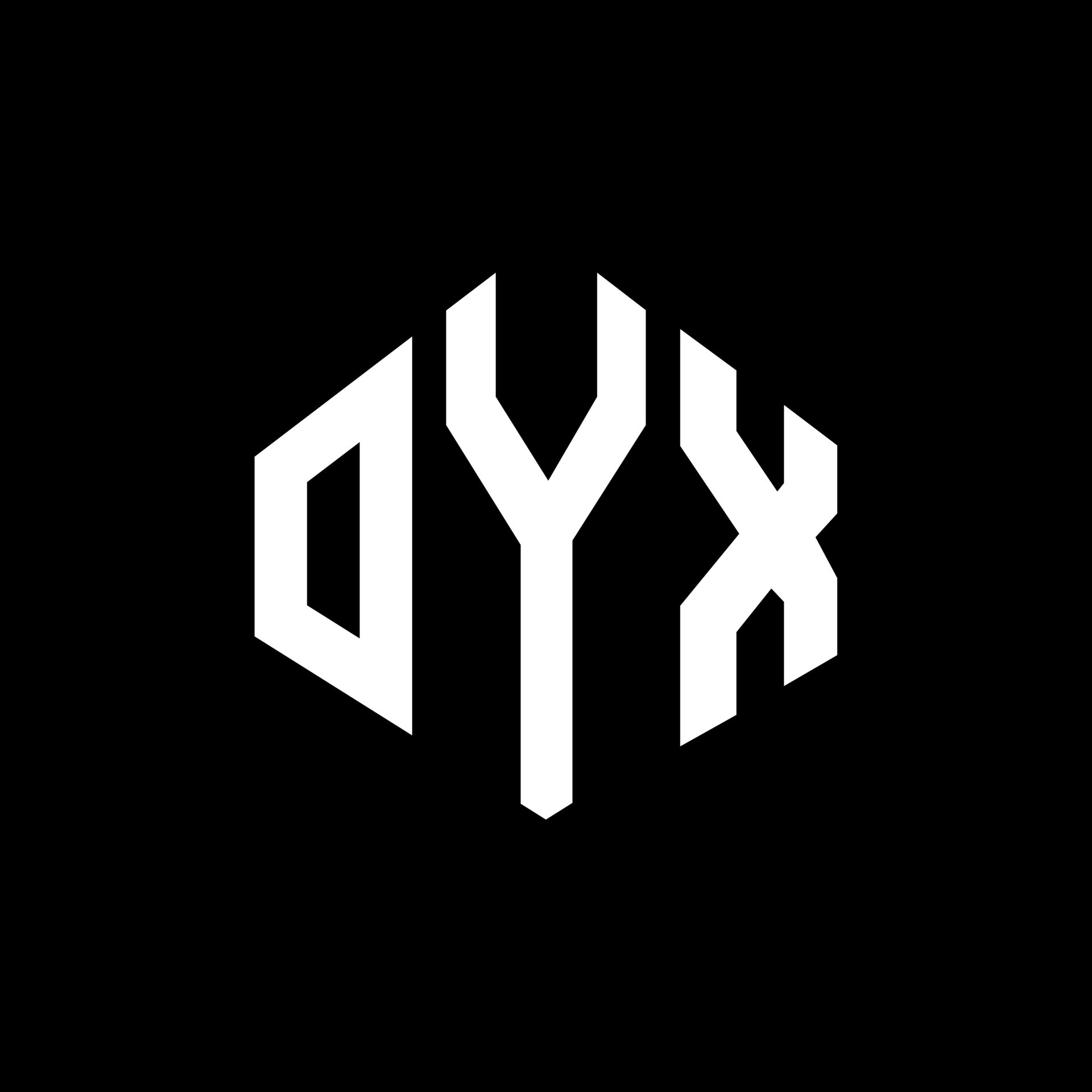 OYX letter logo design with polygon shape. OYX polygon and cube shape ...