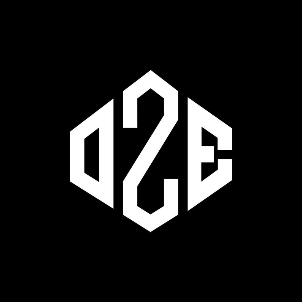 diseño de logotipo de letra oze con forma de polígono. oze polígono y diseño de logotipo en forma de cubo. oze hexágono vector logo plantilla colores blanco y negro. monograma de oze, logotipo comercial y inmobiliario.