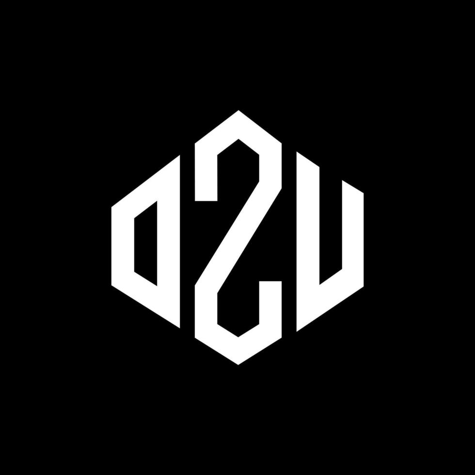 diseño de logotipo de letra ozu con forma de polígono. ozu polígono y diseño de logotipo en forma de cubo. ozu hexágono vector logo plantilla colores blanco y negro. monograma de ozu, logotipo comercial y inmobiliario.