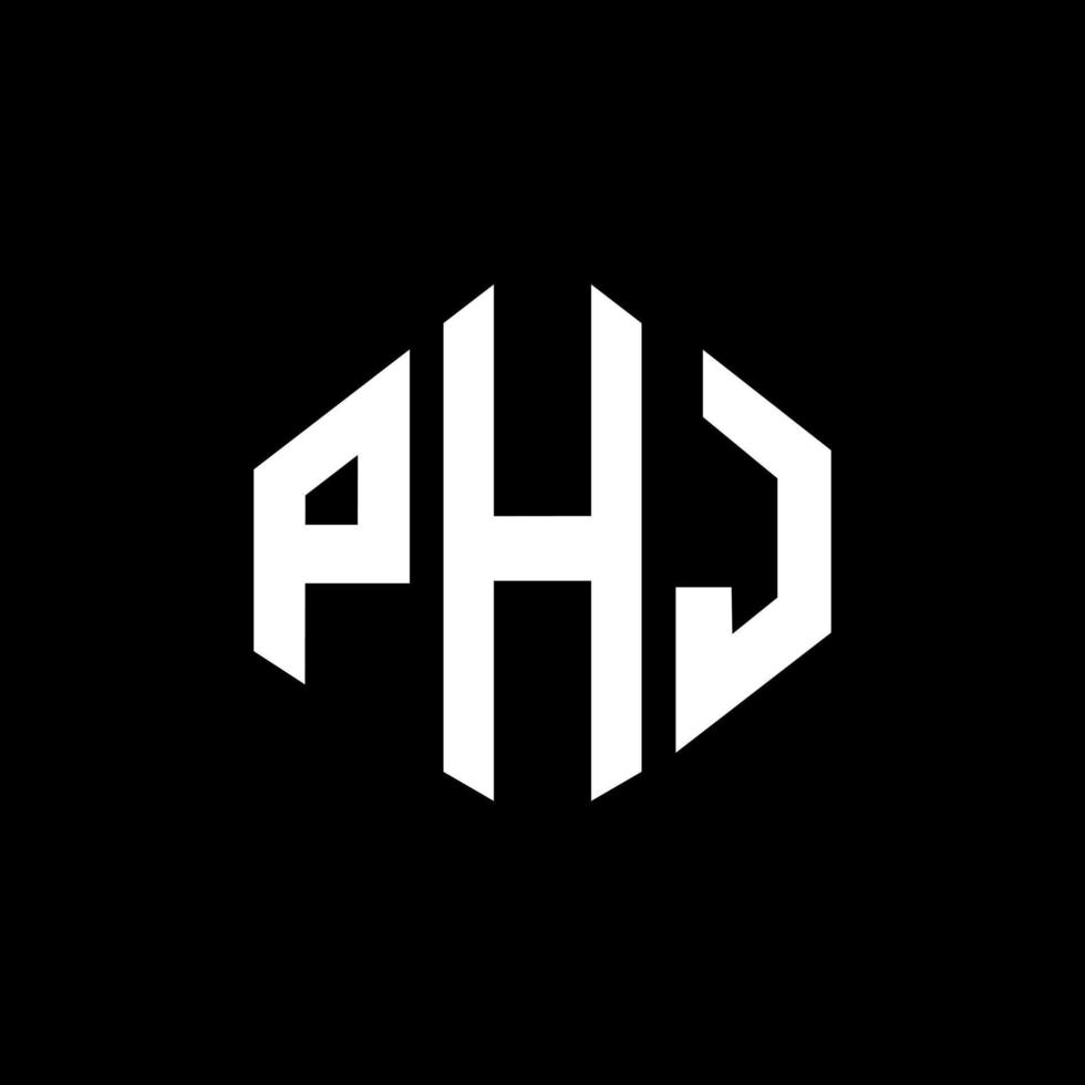 PHJ letter logo design with polygon shape. PHJ polygon and cube shape logo design. PHJ hexagon vector logo template white and black colors. PHJ monogram, business and real estate logo.