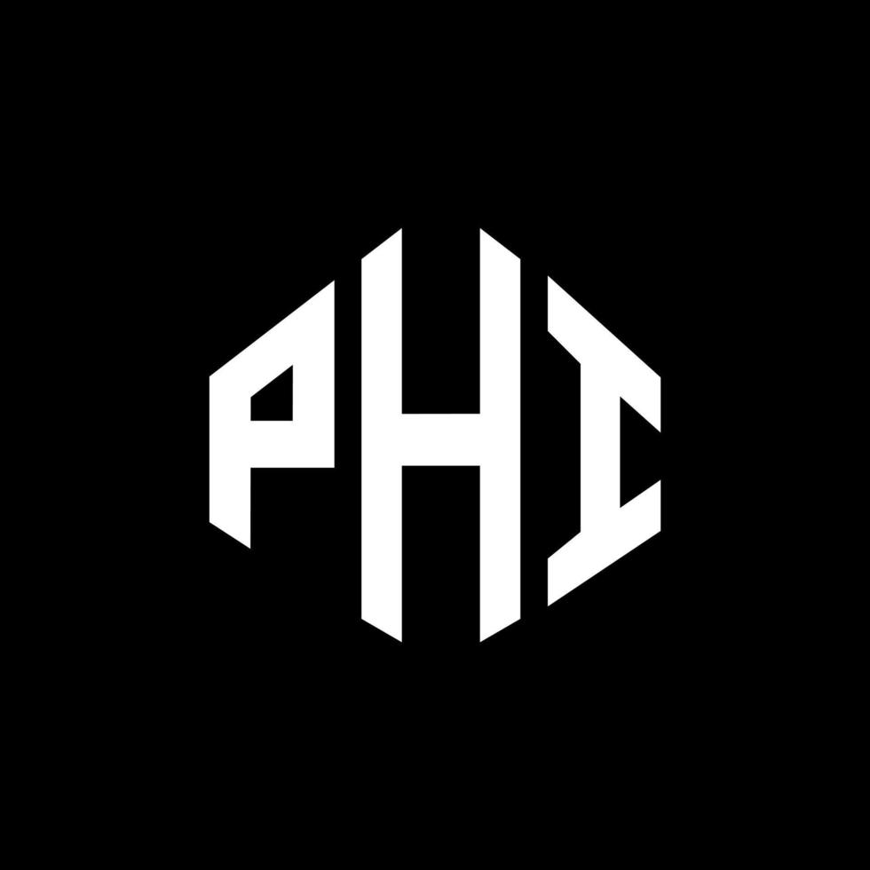 diseño de logotipo de letra phi con forma de polígono. diseño de logotipo de forma de cubo y polígono de phi. phi hexágono vector logo plantilla colores blanco y negro. monograma de phi, logotipo comercial y inmobiliario.