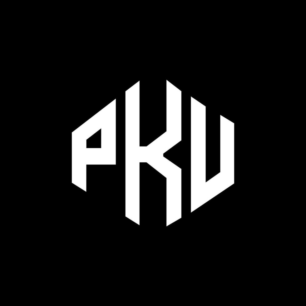 PKU letter logo design with polygon shape. PKU polygon and cube shape logo design. PKU hexagon vector logo template white and black colors. PKU monogram, business and real estate logo.