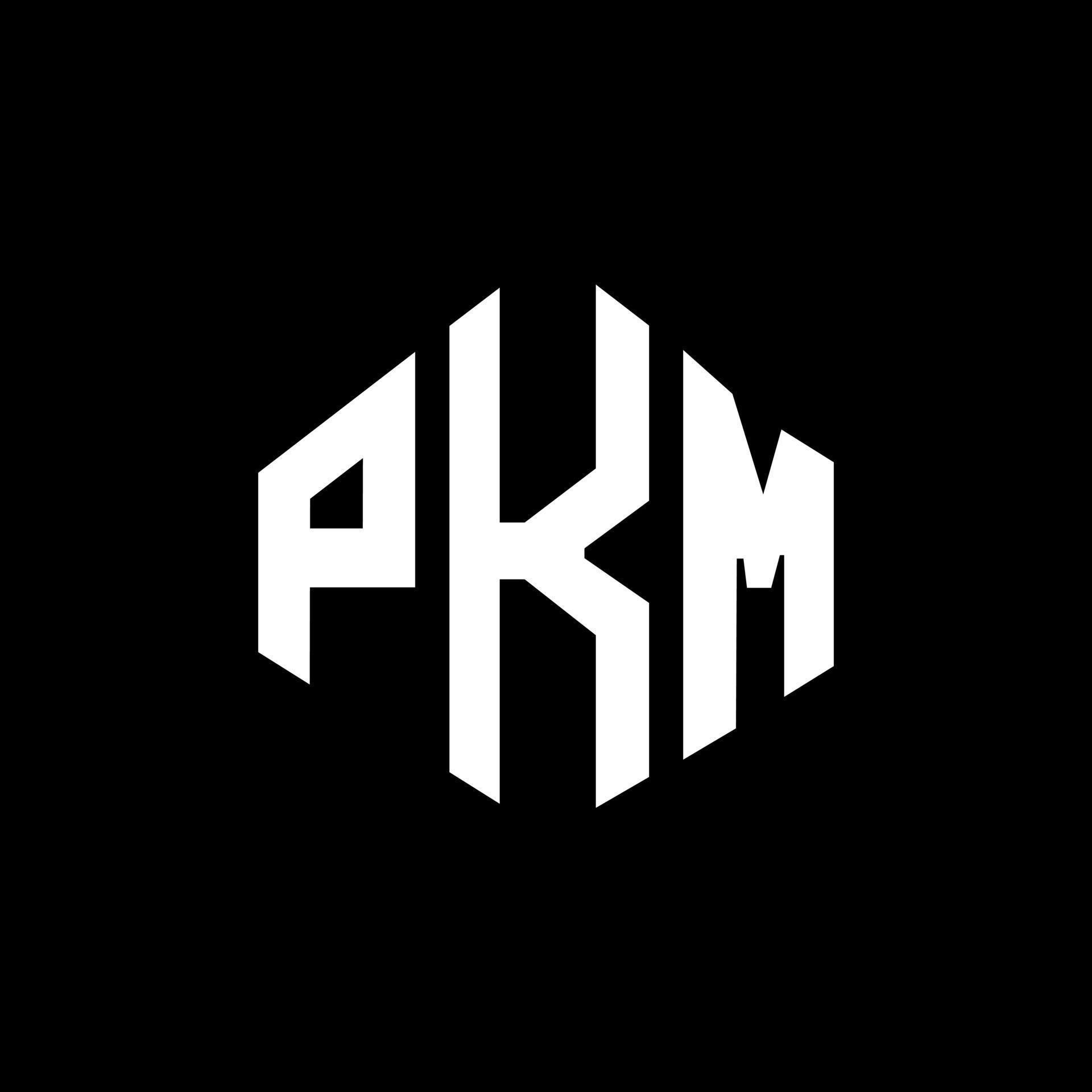 PKM letter logo design with polygon shape. PKM polygon and cube shape ...