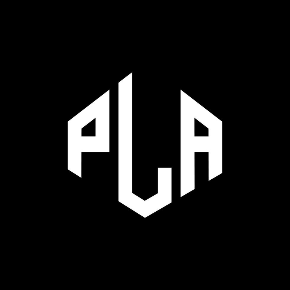 diseño de logotipo de letra pla con forma de polígono. pla polígono y diseño de logotipo en forma de cubo. pla hexagon vector logo plantilla colores blanco y negro. monograma pla, logotipo comercial e inmobiliario.