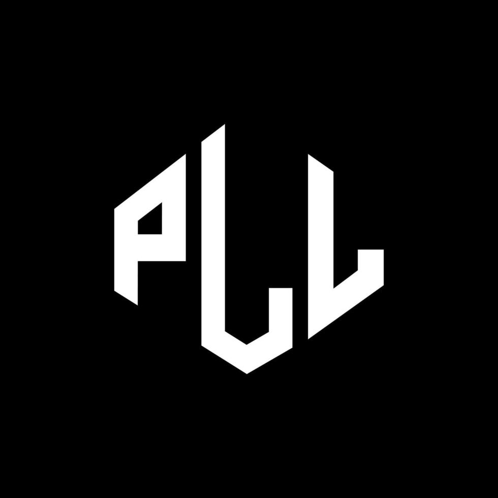 diseño de logotipo de letra pll con forma de polígono. diseño de logotipo de forma de cubo y polígono pll. plantilla de logotipo vectorial hexagonal pll colores blanco y negro. monograma pll, logotipo empresarial y inmobiliario. vector