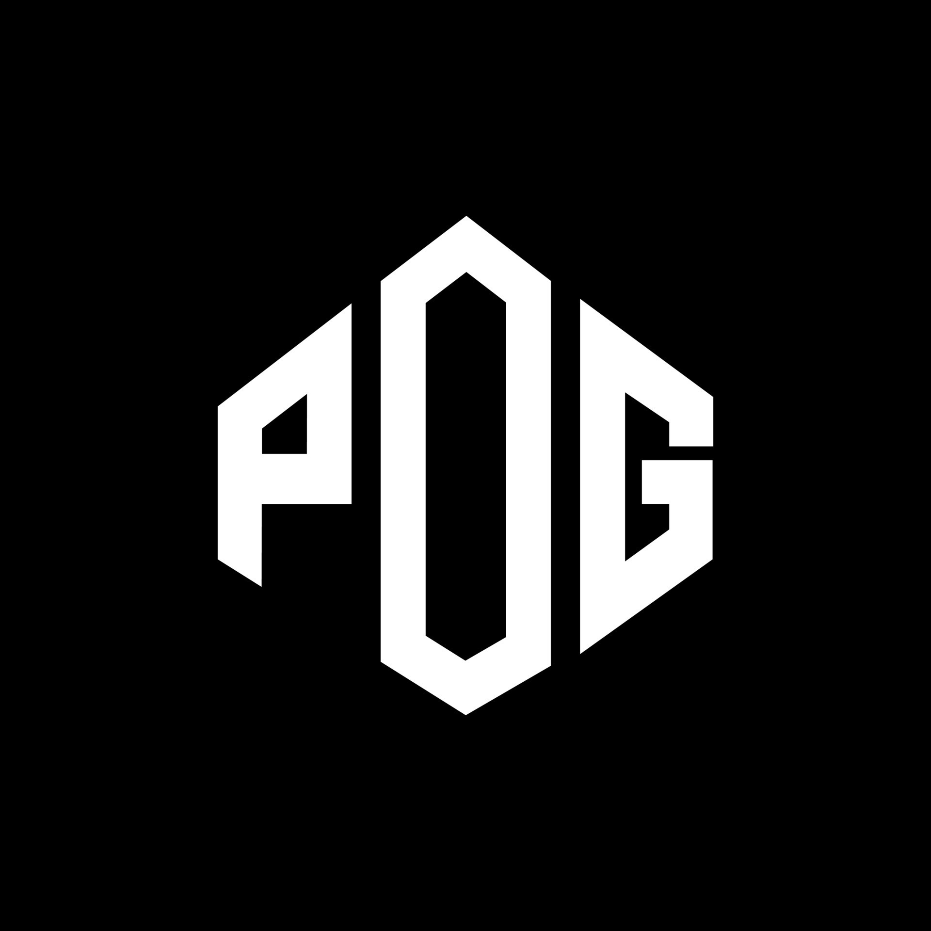 POG letter logo design with polygon shape. POG polygon and cube shape