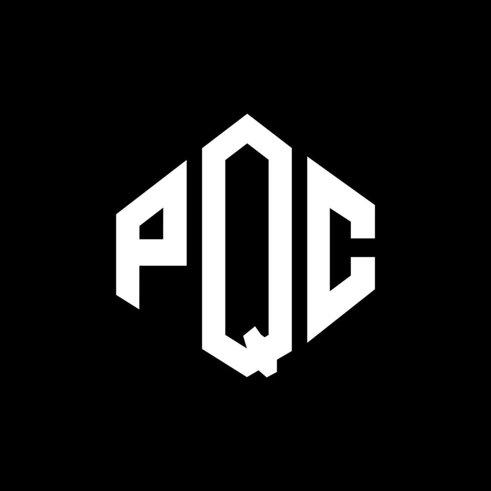 PQC letter logo design with polygon shape. PQC polygon and cube shape logo design. PQC hexagon vector logo template white and black colors. PQC monogram, business and real estate logo.