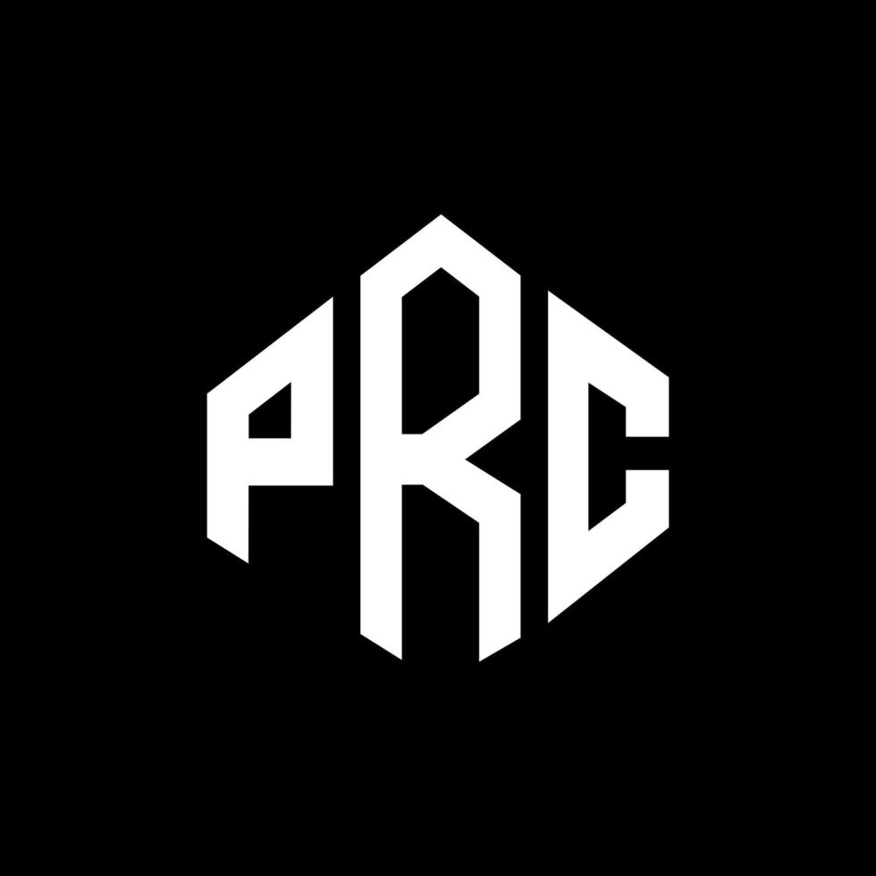 diseño de logotipo de letra prc con forma de polígono. diseño de logotipo en forma de cubo y polígono prc. prc hexágono vector logo plantilla colores blanco y negro. monograma prc, logotipo empresarial y inmobiliario.