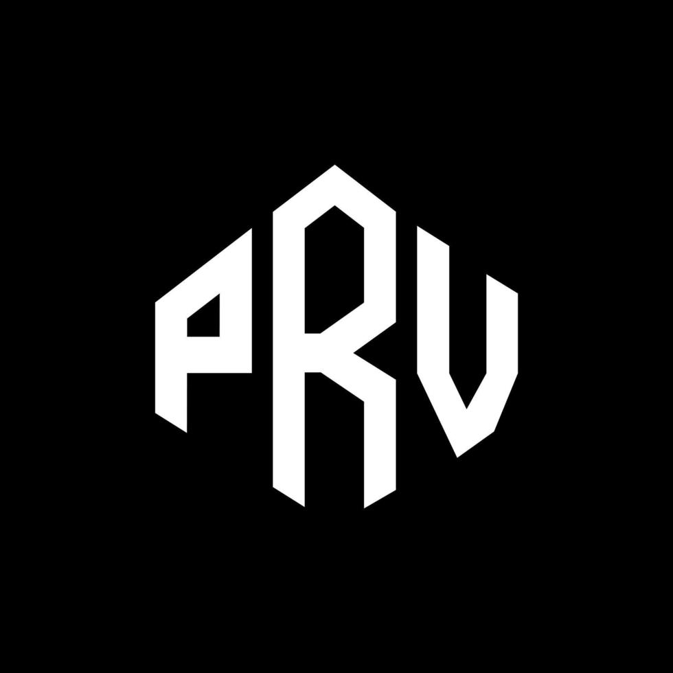 PRV letter logo design with polygon shape. PRV polygon and cube shape logo design. PRV hexagon vector logo template white and black colors. PRV monogram, business and real estate logo.