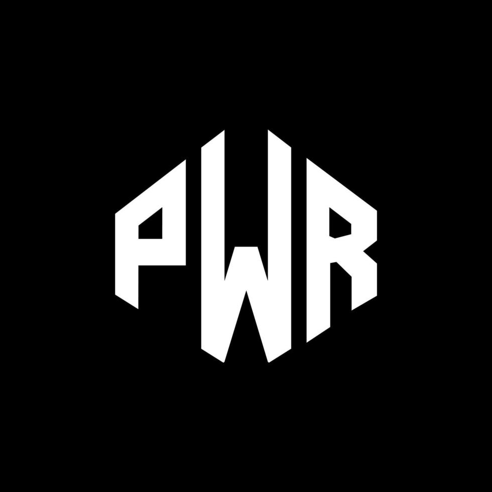 PWR letter logo design with polygon shape. PWR polygon and cube shape logo design. PWR hexagon vector logo template white and black colors. PWR monogram, business and real estate logo.