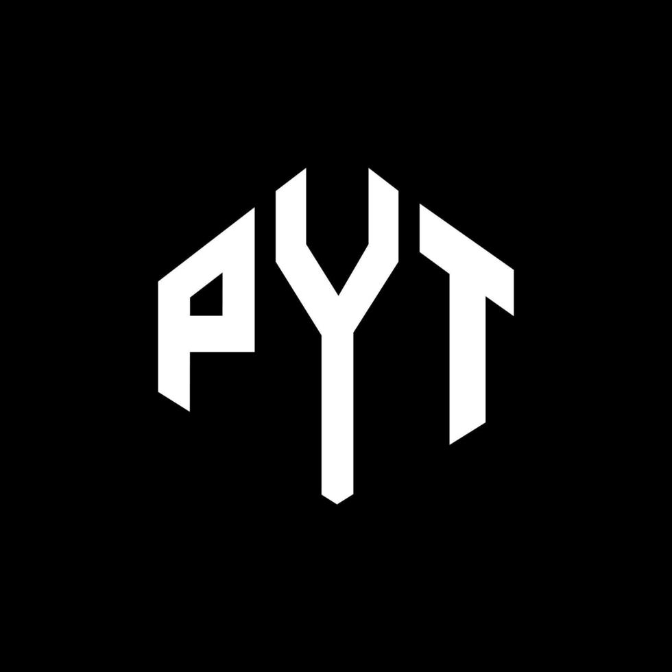 PYT letter logo design with polygon shape. PYT polygon and cube shape logo design. PYT hexagon vector logo template white and black colors. PYT monogram, business and real estate logo.