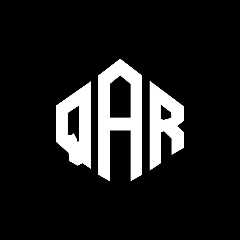 diseño de logotipo de letra qar con forma de polígono. diseño de logotipo en forma de cubo y polígono qar. qar hexágono vector logo plantilla colores blanco y negro. monograma qar, logotipo empresarial y inmobiliario.