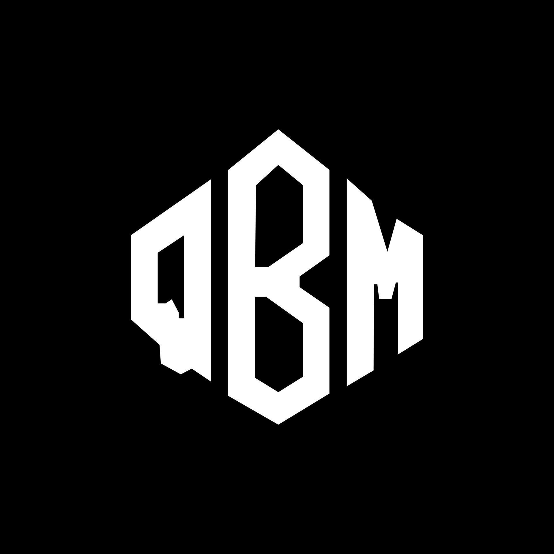 QBM letter logo design with polygon shape. QBM polygon and cube shape