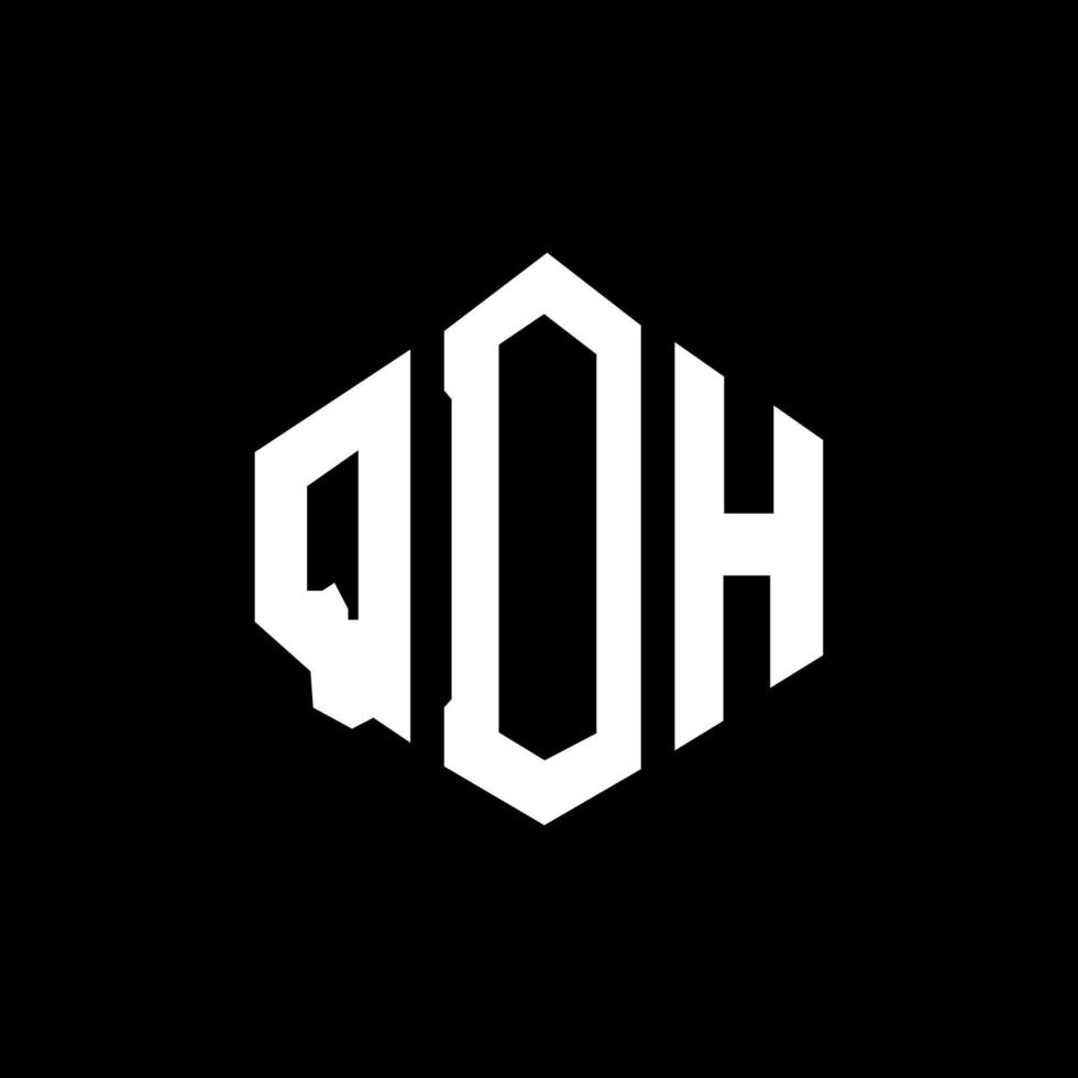 QDH letter logo design with polygon shape. QDH polygon and cube shape logo design. QDH hexagon vector logo template white and black colors. QDH monogram, business and real estate logo.