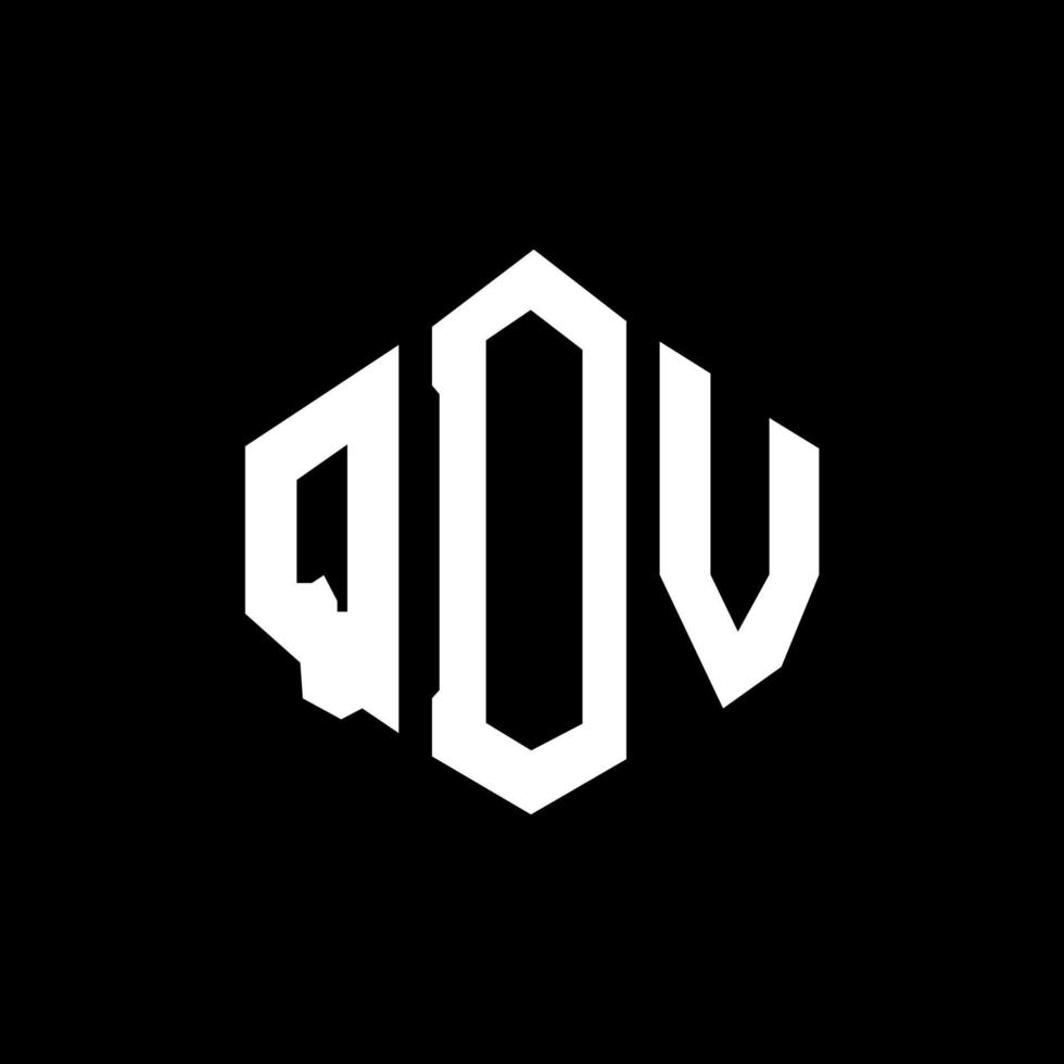 QDV letter logo design with polygon shape. QDV polygon and cube shape logo design. QDV hexagon vector logo template white and black colors. QDV monogram, business and real estate logo.