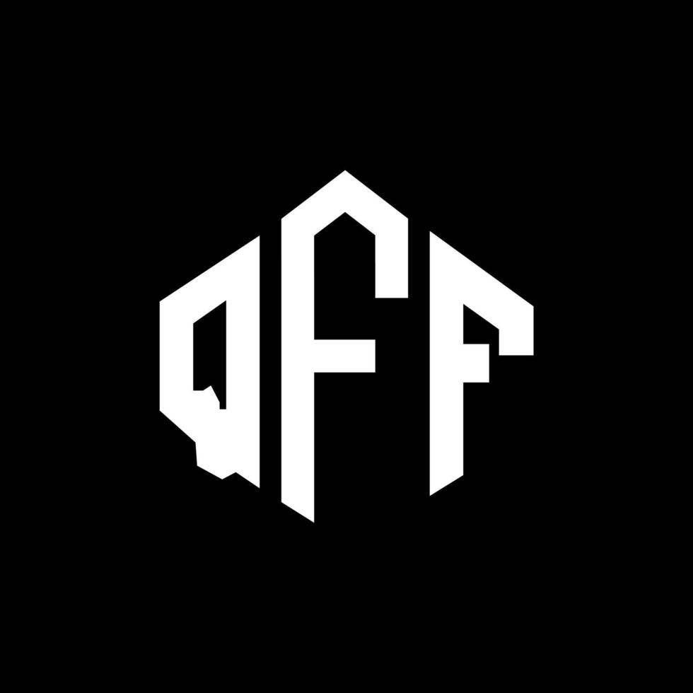 diseño de logotipo de letra qff con forma de polígono. qff polígono y diseño de logotipo en forma de cubo. qff hexágono vector logo plantilla colores blanco y negro. qff monograma, logotipo comercial e inmobiliario.