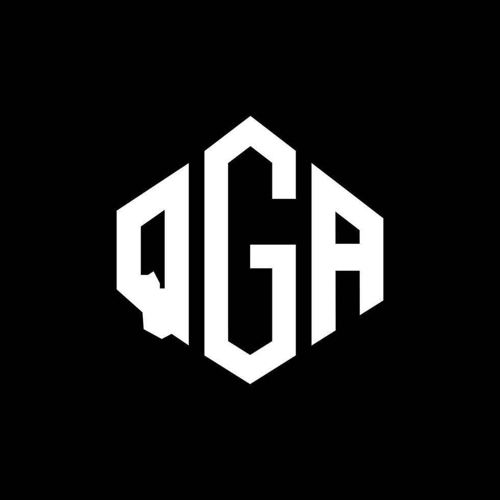diseño de logotipo de letra qga con forma de polígono. diseño de logotipo en forma de cubo y polígono qga. qga hexágono vector logo plantilla colores blanco y negro. monograma qga, logotipo comercial e inmobiliario.